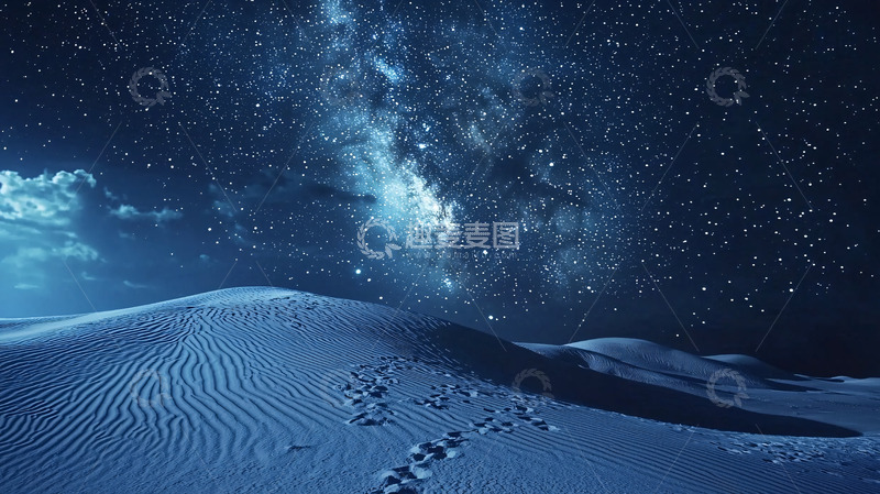 高清大图下载【趣麦麦图】沙漠星空