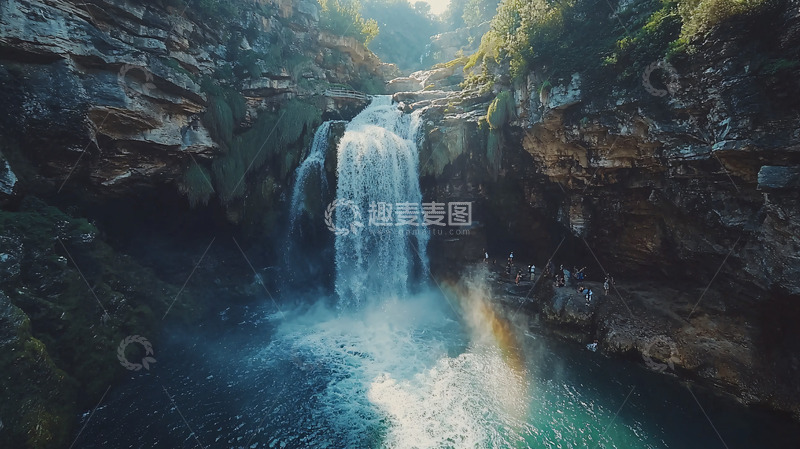 高清大图下载【趣麦麦图】峡谷瀑布3