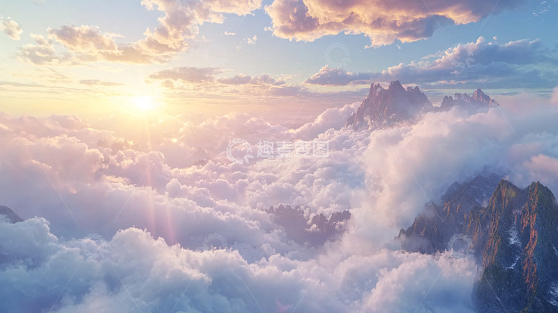 高清大图下载【趣麦麦图】云海日出