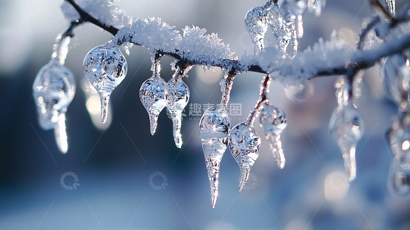 高清大图下载【趣麦麦图】冰雪树枝
