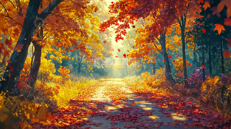 高清大图下载【趣麦麦图】秋日森林小路