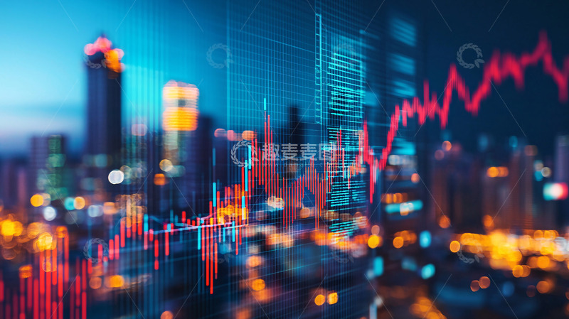高清大图下载【趣麦麦图】夜景城市金融图表