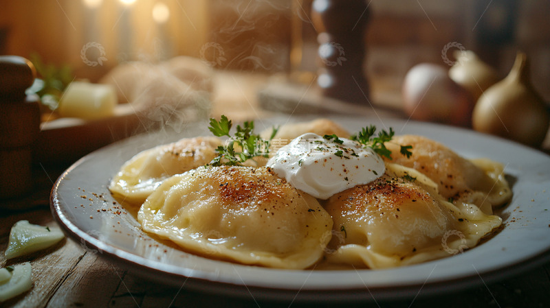 高清大图下载【趣麦麦图】热气腾腾的土豆饺子