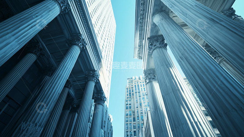高清大图下载【趣麦麦图】蓝色石柱建筑
