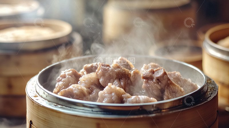 高清大图下载【趣麦麦图】蒸笼里的肉