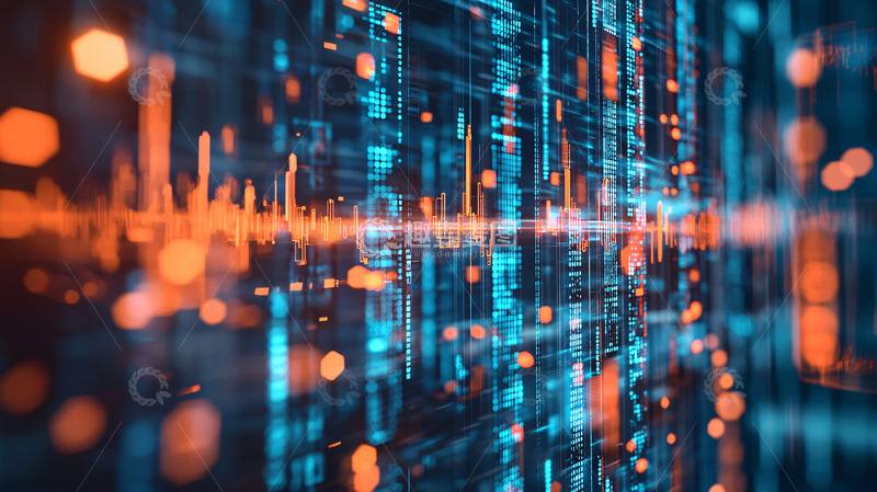 高清大图下载【趣麦麦图】流动的数字代码背景