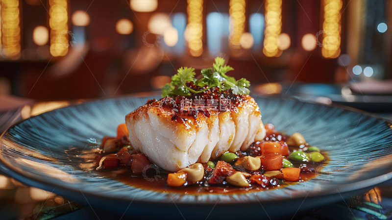 高清大图下载【趣麦麦图】香煎鳕鱼配时蔬