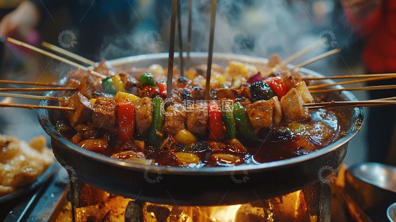 高清大图下载【趣麦麦图】冒着热气的烤串