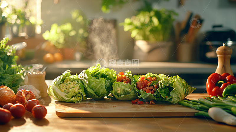 高清大图下载【趣麦麦图】阳光厨房料理蔬菜沙拉