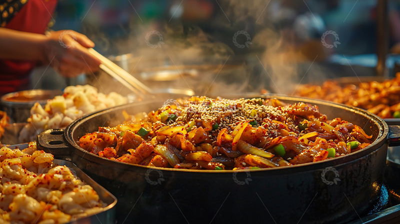 高清大图下载【趣麦麦图】夜市美食摊位