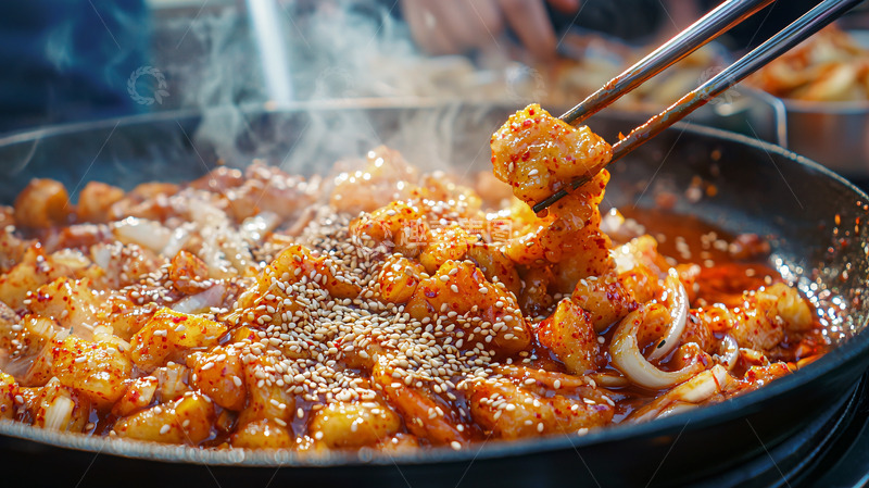 高清大图下载【趣麦麦图】韩式辣炒鸡块
