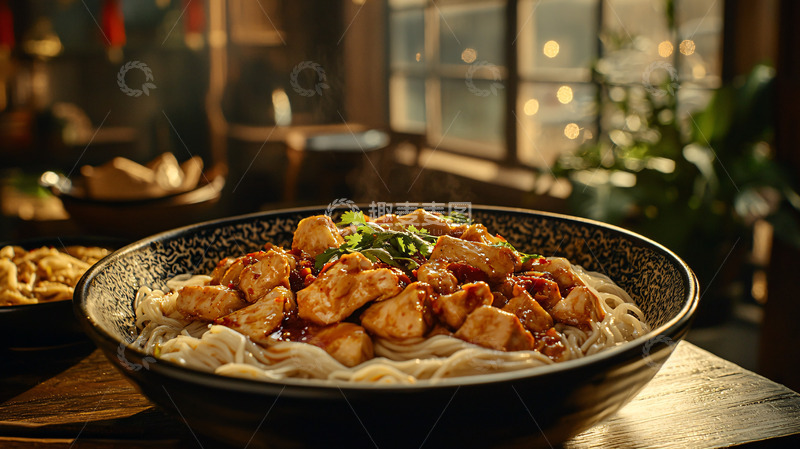 高清大图下载【趣麦麦图】中式鸡肉面
