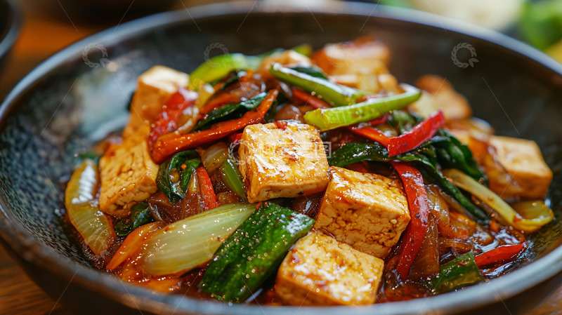高清大图下载【趣麦麦图】豆腐炒蔬菜