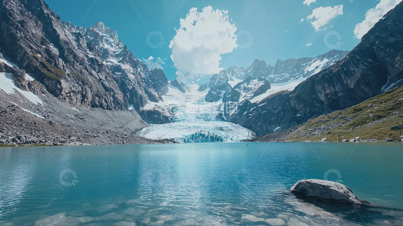 高清大图下载【趣麦麦图】冰川湖泊雪山风景