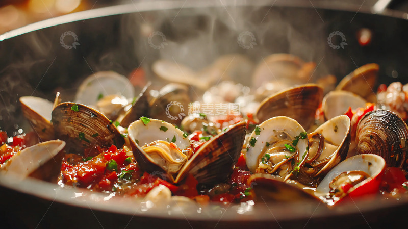 高清大图下载【趣麦麦图】香喷喷的红烩蛤蜊