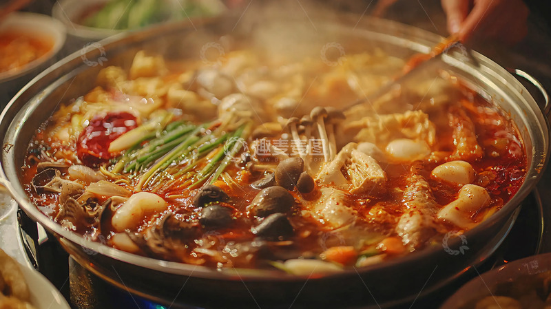 高清大图下载【趣麦麦图】热气腾腾的韩式火锅