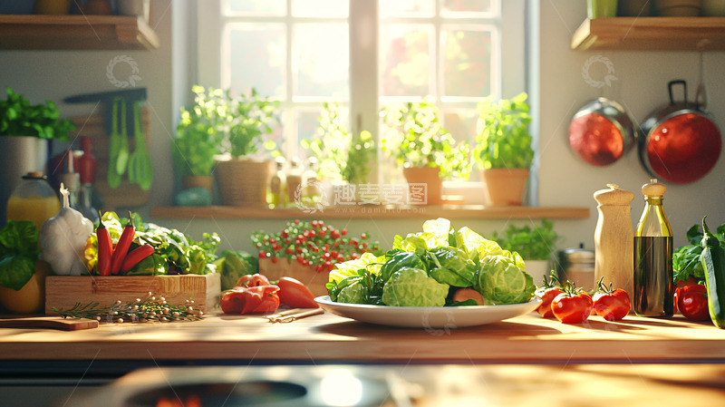 高清大图下载【趣麦麦图】阳光厨房