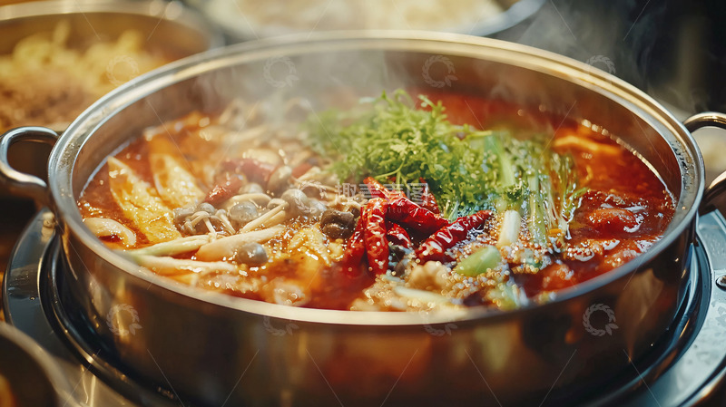 高清大图下载【趣麦麦图】冒着热气的美味火锅
