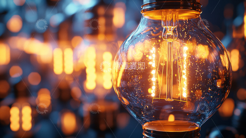 高清大图下载【趣麦麦图】温暖的复古灯泡特写