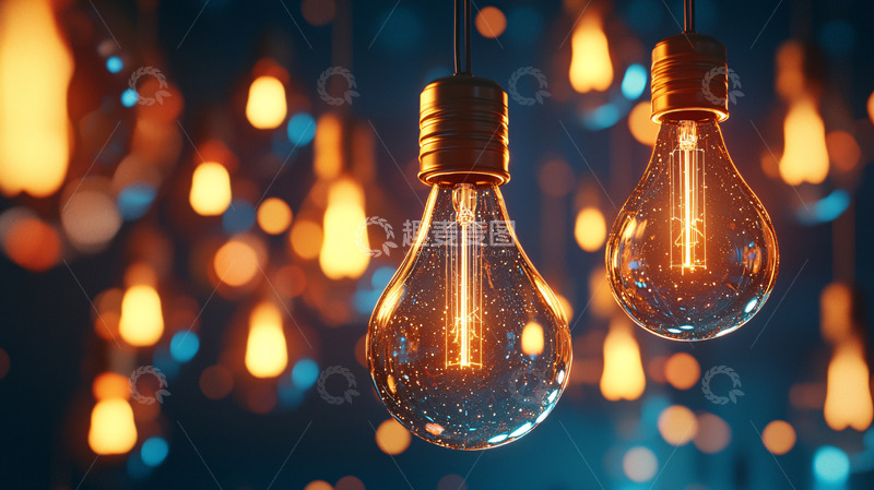 高清大图下载【趣麦麦图】悬挂的复古灯泡