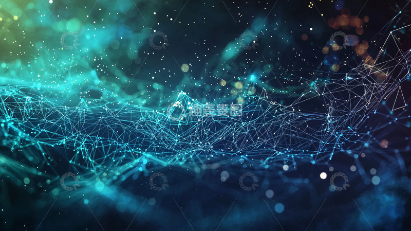 高清大图下载【趣麦麦图】梦幻蓝色粒子流