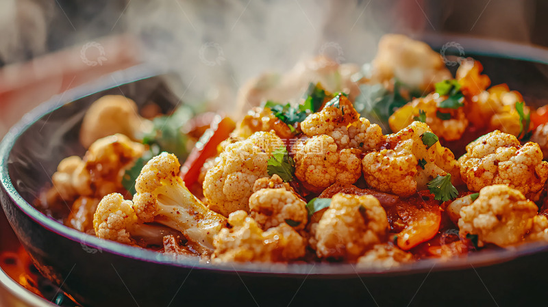 高清大图下载【趣麦麦图】香气四溢的花椰菜炒饭