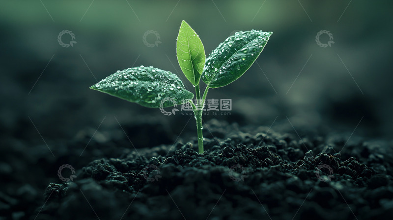 高清大图下载【趣麦麦图】小芽破土而出