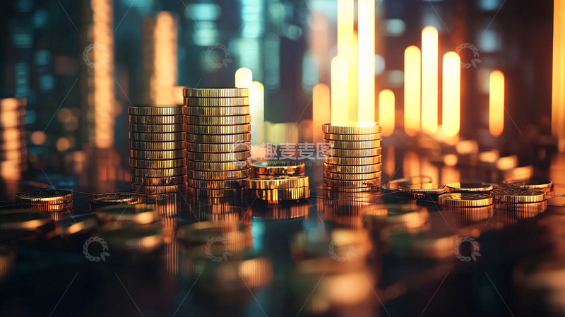 高清大图下载【趣麦麦图】金币堆积成城市夜景