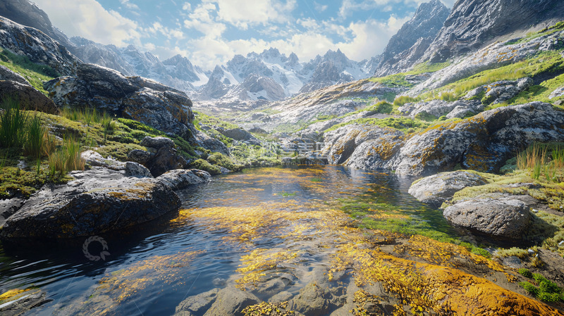 高清大图下载【趣麦麦图】山谷溪流