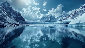 冰川湖泊雪山倒影