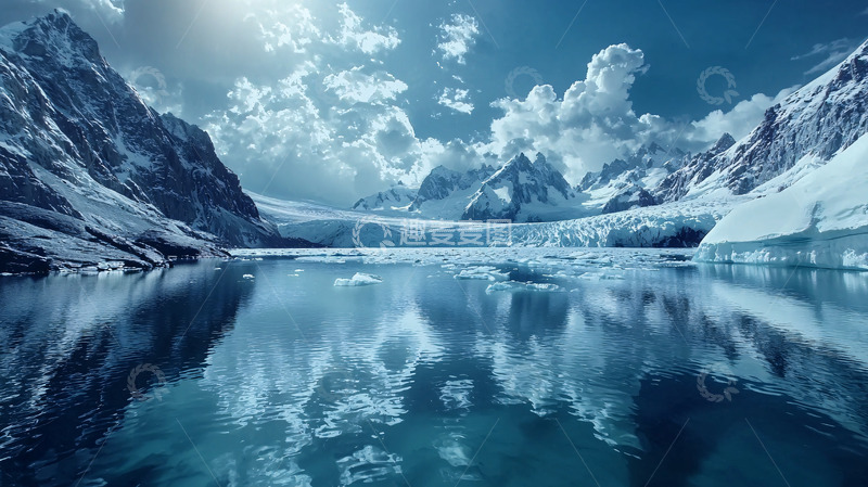 冰川湖泊雪山倒影