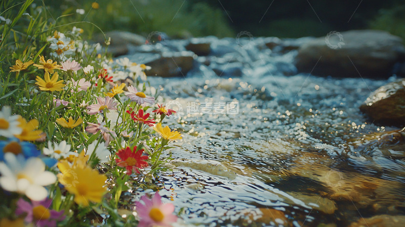 高清大图下载【趣麦麦图】溪边野花