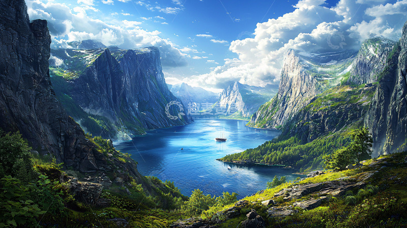 高清大图下载【趣麦麦图】峡湾风光