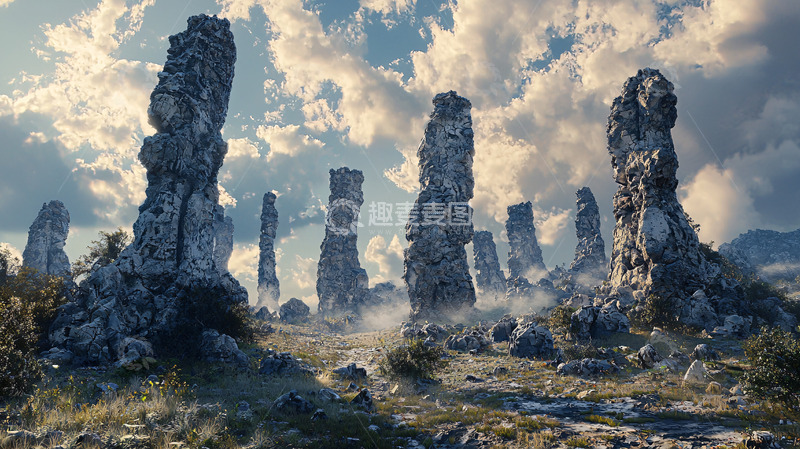 高清大图下载【趣麦麦图】奇异石柱景观