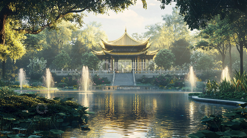 高清大图下载【趣麦麦图】中式园林