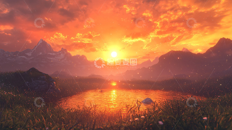 高清大图下载【趣麦麦图】火烧云