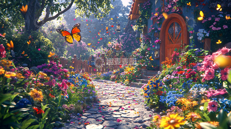 高清大图下载【趣麦麦图】梦幻花园小路