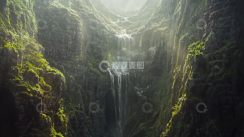 高清大图下载【趣麦麦图】峡谷瀑布4