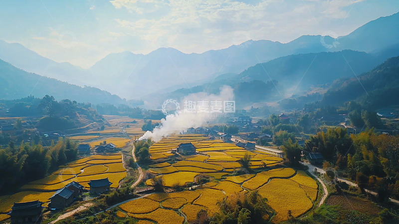 高清大图下载【趣麦麦图】山村秋景