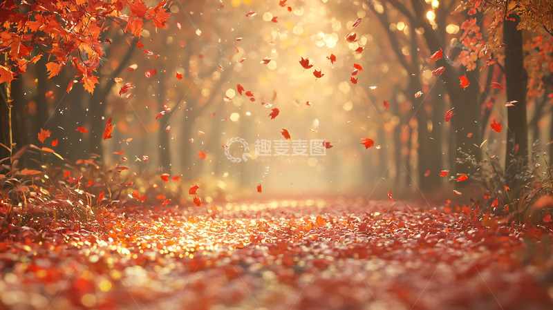 高清大图下载【趣麦麦图】秋日森林小路