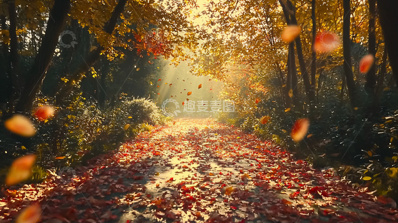 高清大图下载【趣麦麦图】秋日森林小路