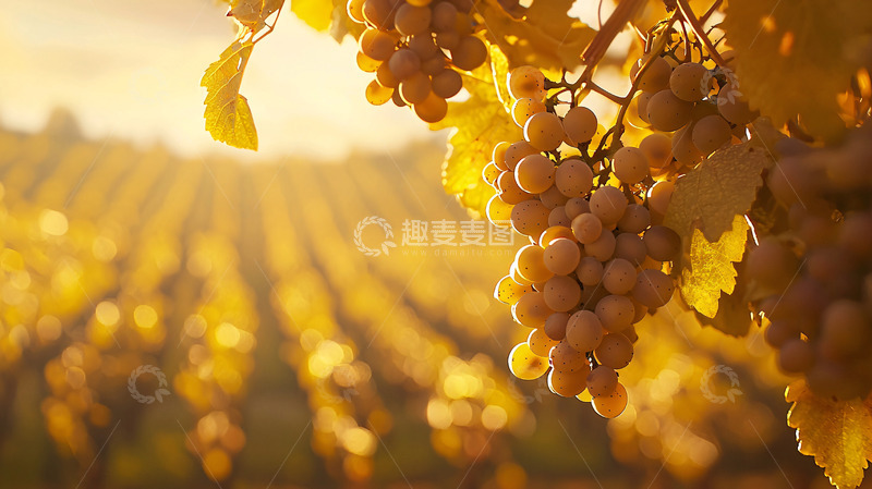 高清大图下载【趣麦麦图】阳光照耀下的葡萄园