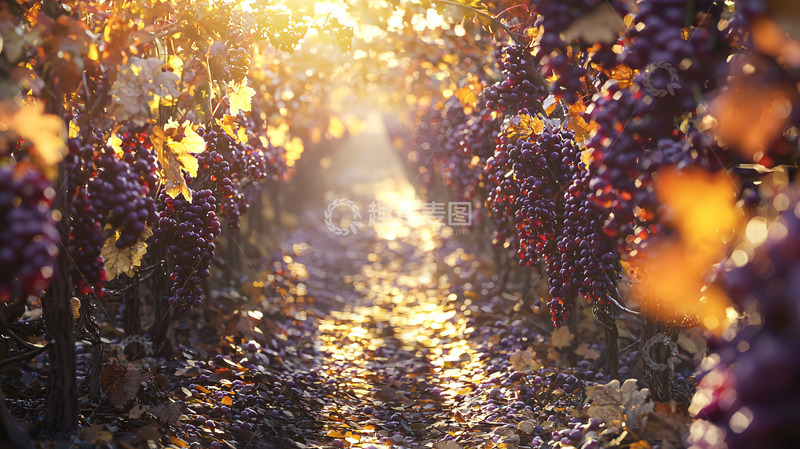 高清大图下载【趣麦麦图】阳光洒在葡萄园里