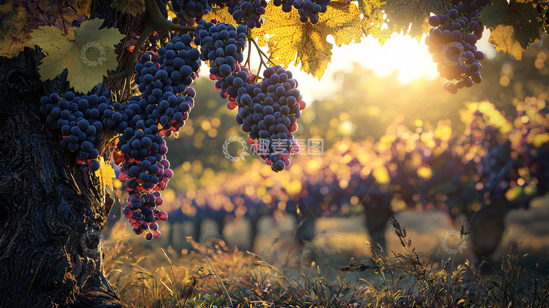 高清大图下载【趣麦麦图】阳光下成熟的葡萄园