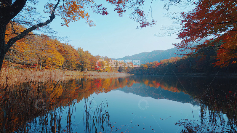 高清大图下载【趣麦麦图】秋日湖泊景色