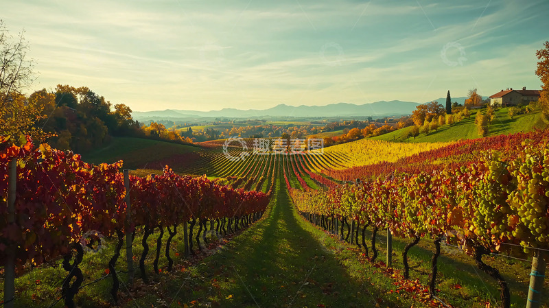 高清大图下载【趣麦麦图】秋日葡萄园风景