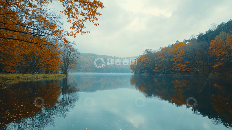 高清大图下载【趣麦麦图】秋日湖泊景色