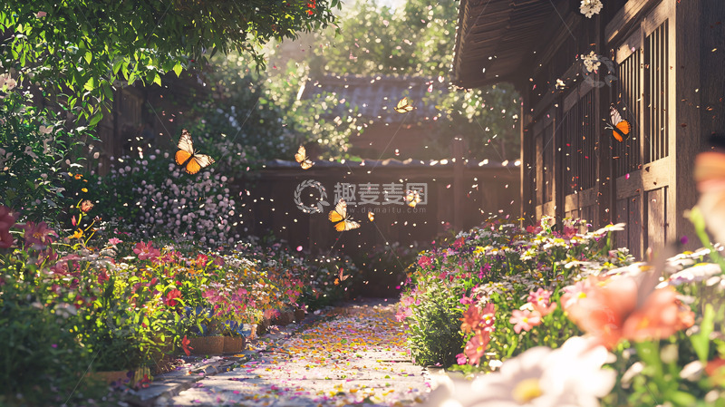 高清大图下载【趣麦麦图】阳光花园小径