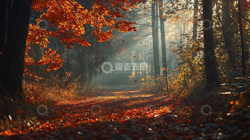 高清大图下载【趣麦麦图】秋日森林小路