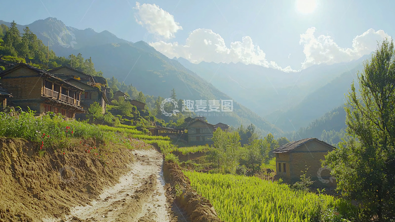 高清大图下载【趣麦麦图】山村田园风光